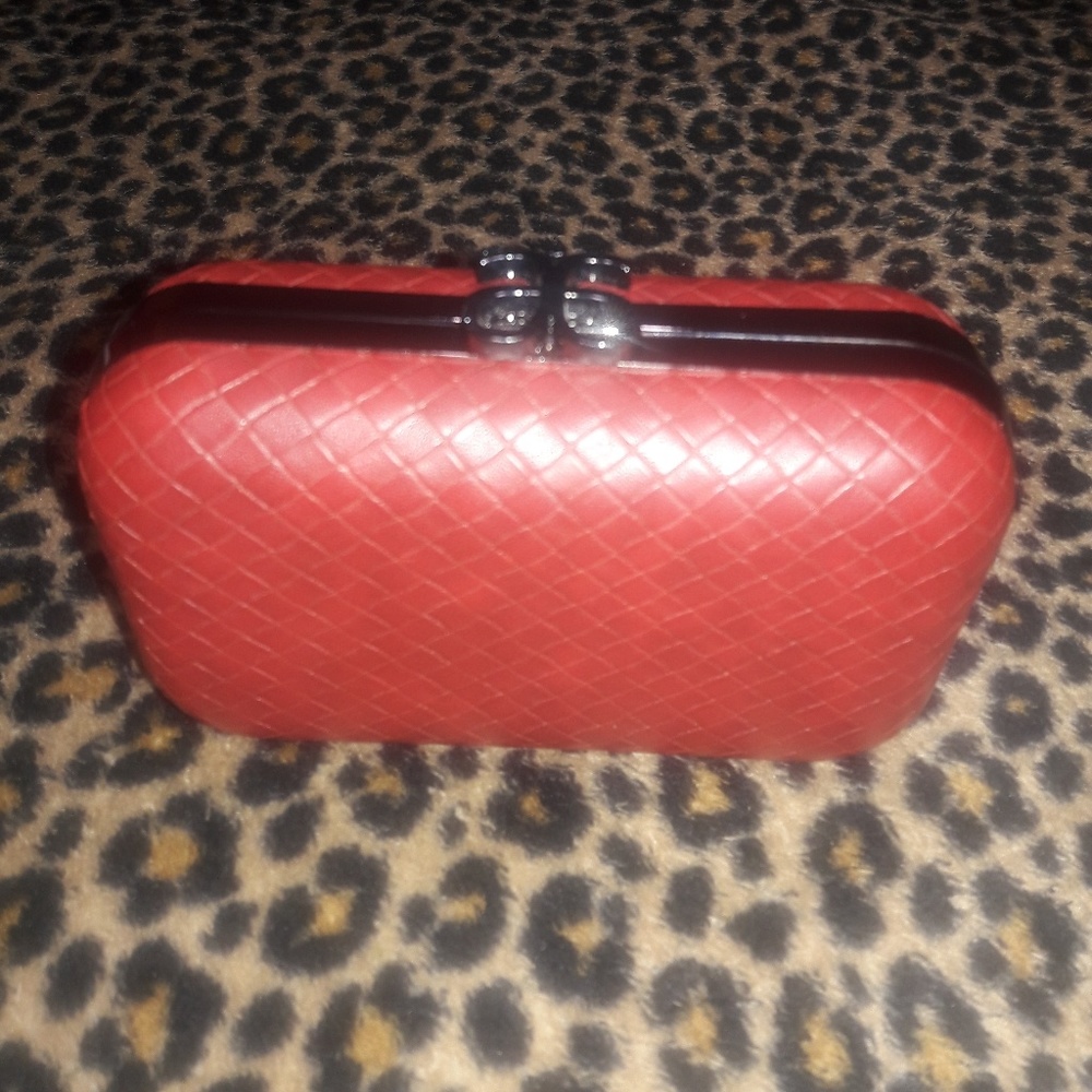 Arbonne Red Leather clutch" Brand New"